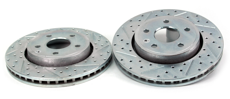 Jeep Grand Cherokee Brake Rotors (2) - Front - Baer Brakes - Claw Performance Rotors, Slot & Drilled - Zinc-Plated - `05-`10